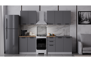Модульная кухня Фортуна Графит МДФ 2 м