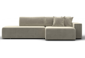 Диван угловой Лига-079 БП угол правый Vertical бежевый (Велюр)