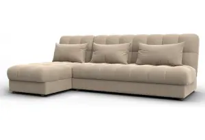 Диван угловой Лига-116 НПБ угол левый SEVEN 729 бежевый (Велюр)