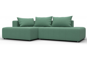 Диван угловой Лига-103 НПБ угол левый Амур 11 зеленый (Рогожка)