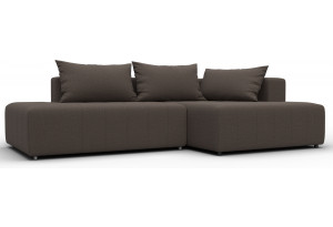 Диван угловой Лига-103 НПБ угол правый Амур 05 коричневый (Рогожка)