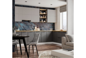 Модульная кухня Мелисса Бежевый/Марта Графит МДФ