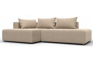 Диван угловой Лига-103 НПБ угол левый SEVEN 729 бежевый (Велюр)