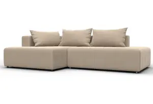 Диван угловой Лига-103 НПБ угол левый SEVEN 729 бежевый (Велюр)