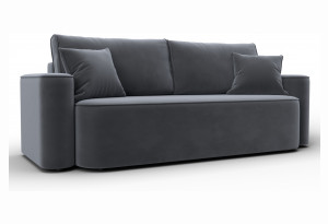 Диван прямой Лига-118 НПБ SEVEN 17 серый (Велюр)