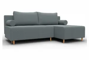 Диван угловой Лига-102 угол универсальный Амур 07 серый (Рогожка)