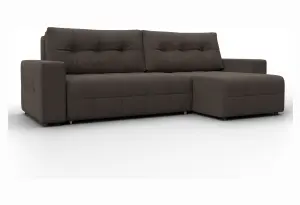 Диван угловой Лига-122 угол универсальный Амур 05 коричневый (Рогожка)