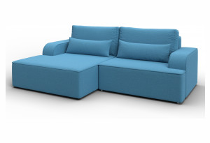Диван угловой Лига-120 угол левый Амур 10 голубой (Рогожка)