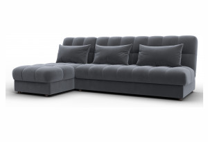 Диван угловой Лига-116 НПБ угол левый SEVEN 17 серый (Велюр)