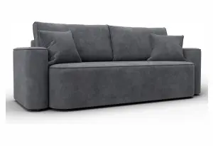 Диван прямой Лига-118 НПБ BRUT 16 темно-серый (Велюр)