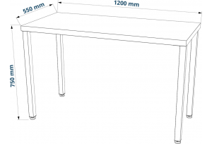 Стол письменный Ингар 1/ТТ 120x75x55, дуб беленый/белый