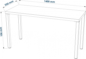 Стол письменный Ингар 2/ТТ 140x75x55, дуб беленый/белый