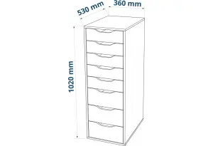 S01415 Ингар 8 комод 36x102x53, серо-бирюзовый