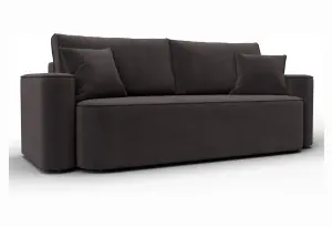 Диван прямой Лига-118 НПБ SEVEN 727 коричневый (Велюр)