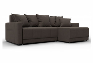 Диван угловой Лига-125 угол универсальный Амур 05 коричневый (Рогожка)