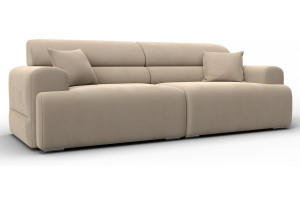 Диван прямой Лига-109 НПБ SEVEN 729 бежевый (Велюр)