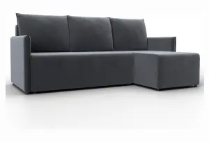 Диван угловой Лига-124 угол универсальный SEVEN 17 серый (Велюр)
