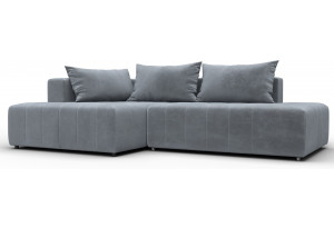 Диван угловой Лига-103 НПБ угол левый TOWER 10 серый (Велюр)