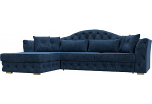 Диван угловой Артис левый угол BRUT 11 синий (Велюр)