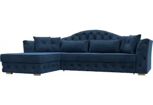 Диван угловой Артис левый угол BRUT 11 синий (Велюр)