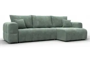 Диван угловой Лига-110 НПБ угол универсальный BRUT 08 зеленый (Велюр)
