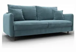 Диван прямой Лига-064 НПБ SEVEN 113 бирюзовый (Велюр)