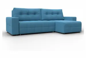 Диван угловой Лига-122 угол универсальный Амур 10 голубой (Рогожка)