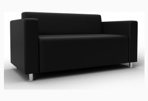 Диван прямой Лига-093 ВН Черный (Экокожа)