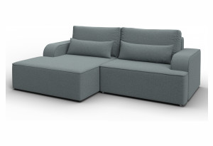 Диван угловой Лига-120 угол левый Амур 07 серый (Рогожка)