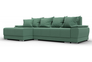 Диван угловой Лига-119 угол левый Амур 11 зеленый (Рогожка)