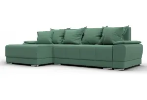 Диван угловой Лига-119 угол левый Амур 11 зеленый (Рогожка)