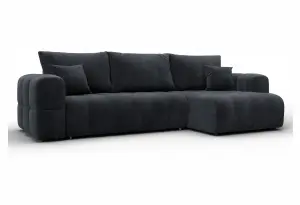 Диван угловой Лига-110 НПБ угол универсальный TOWER 11 темно-серый (Велюр)