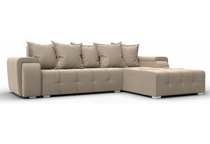 Диван угловой Лига-121 правый угол SEVEN 729 бежевый (Велюр)