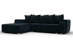 Диван угловой Лига-121 левый угол LAIM 21 графит (Велюр)