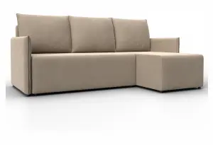 Диван угловой Лига-124 угол универсальный SEVEN 729 бежевый (Велюр)