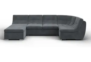 Диван П-образный модульный Холидей LAIM 23 светло-серый (Велюр)