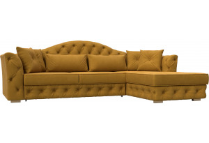 Диван угловой Артис правый угол BRUT 10 желтый (Велюр)