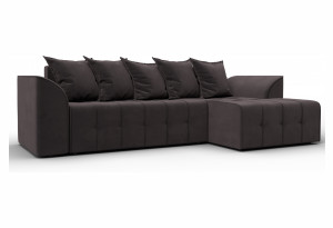 Диван угловой Лига-113 угол правый SEVEN 727 коричневый (Велюр)