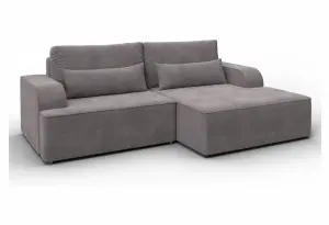 Диван угловой Лига-120 угол правый LAIM 04 бежевый (Велюр)