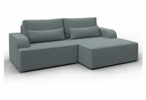 Диван угловой Лига-120 угол правый Амур 07 серый (Рогожка)