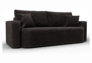 Диван прямой Лига-118 НПБ BRUT 17 коричневый (Велюр)