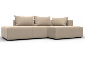 Диван угловой Лига-103 НПБ угол правый SEVEN 729 бежевый (Велюр)