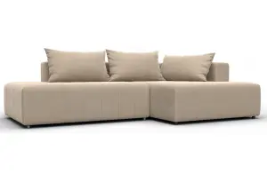 Диван угловой Лига-103 НПБ угол правый SEVEN 729 бежевый (Велюр)