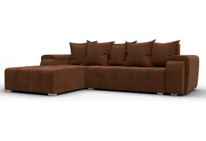 Диван угловой Лига-121 левый угол LAIM 14 терракотовый (Велюр)