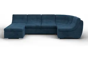 Диван П-образный модульный Холидей BRUT 11 синий (Велюр)