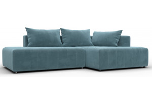 Диван угловой Лига-103 НПБ угол правый SEVEN 113 бирюзовый (Велюр)