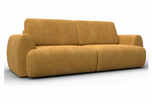 Диван прямой Лига-115 НПБ BRUT 10 желтый (Велюр)