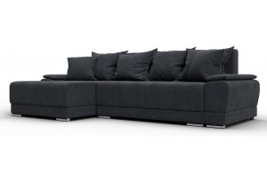Диван угловой Лига-119 угол левый LAIM 26 темно-серый (Велюр)