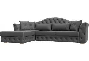 Диван угловой Артис левый угол JOLY 13 серый (Замша)