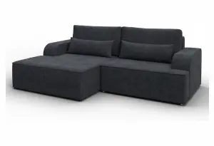 Диван угловой Лига-120 угол левый LAIM 26 темно-серый (Велюр)